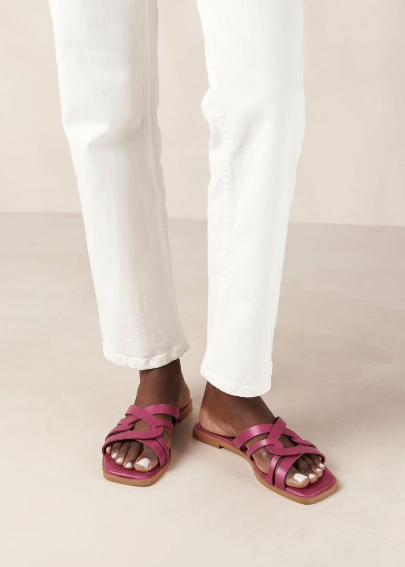 Alohas Pad Cuero Sandals Magenta | DEMRO0514