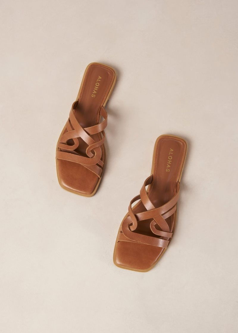 Alohas Pad Cuero Sandals Marrom | ANSVK5062