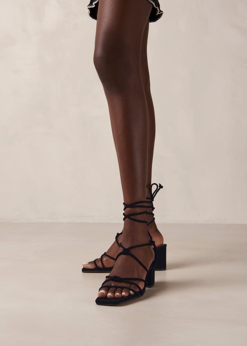 Alohas Paloma Gamuza Sandals Negros | VSILD5437