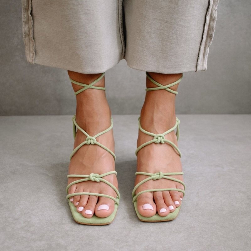 Alohas Paloma Gamuza Sandals Verde Menta | ZBCKH6782