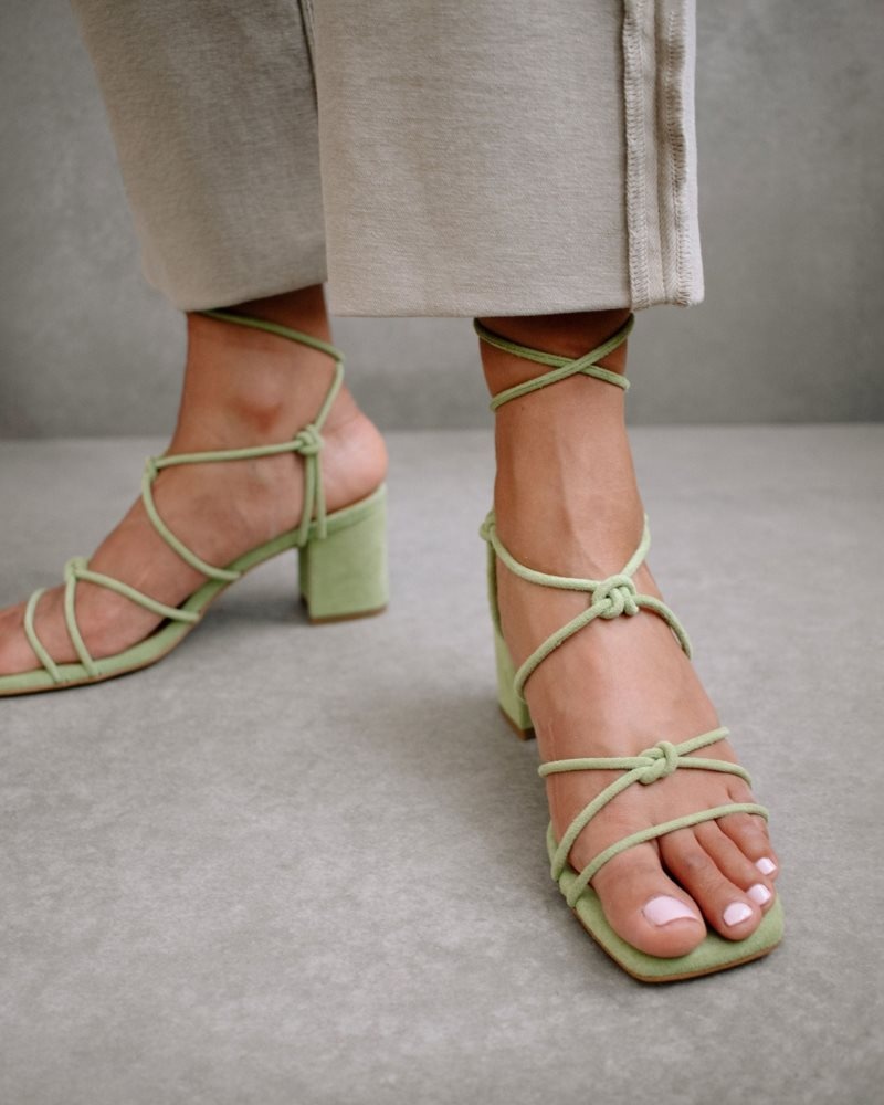 Alohas Paloma Gamuza Sandals Verde Menta | ZBCKH6782