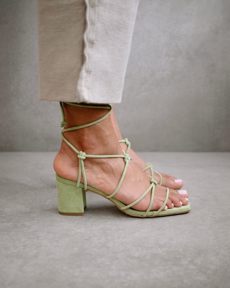 Alohas Paloma Gamuza Sandals Verde Menta | ZBCKH6782