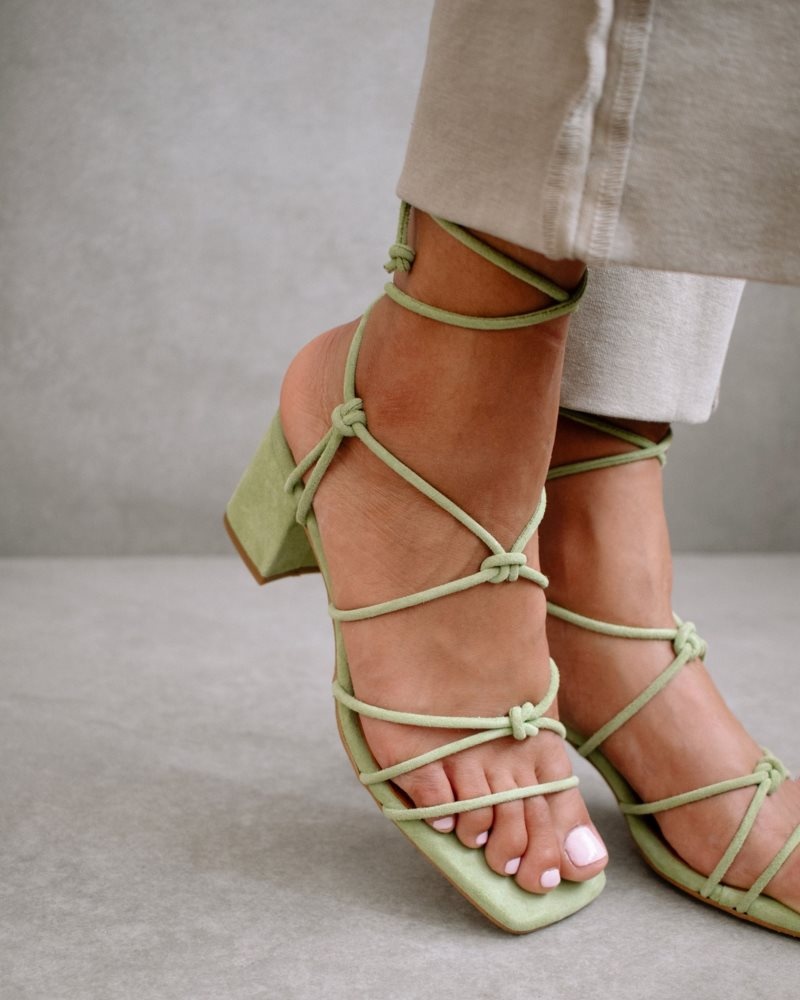 Alohas Paloma Gamuza Sandals Verde Menta | ZBCKH6782