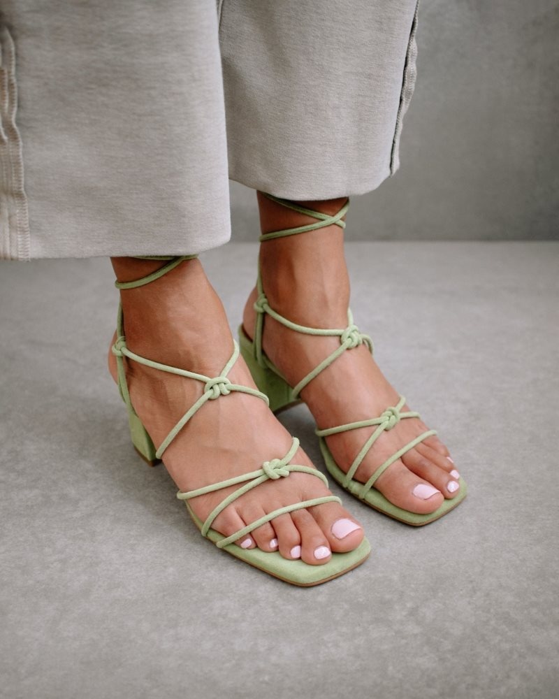 Alohas Paloma Gamuza Sandals Verde Menta | ZBCKH6782