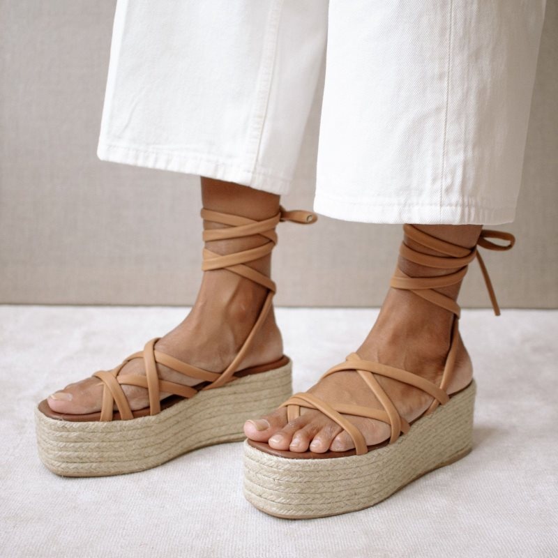 Alohas Paw-Paw Cuero Espadrilles Marrom | WNSKI0362