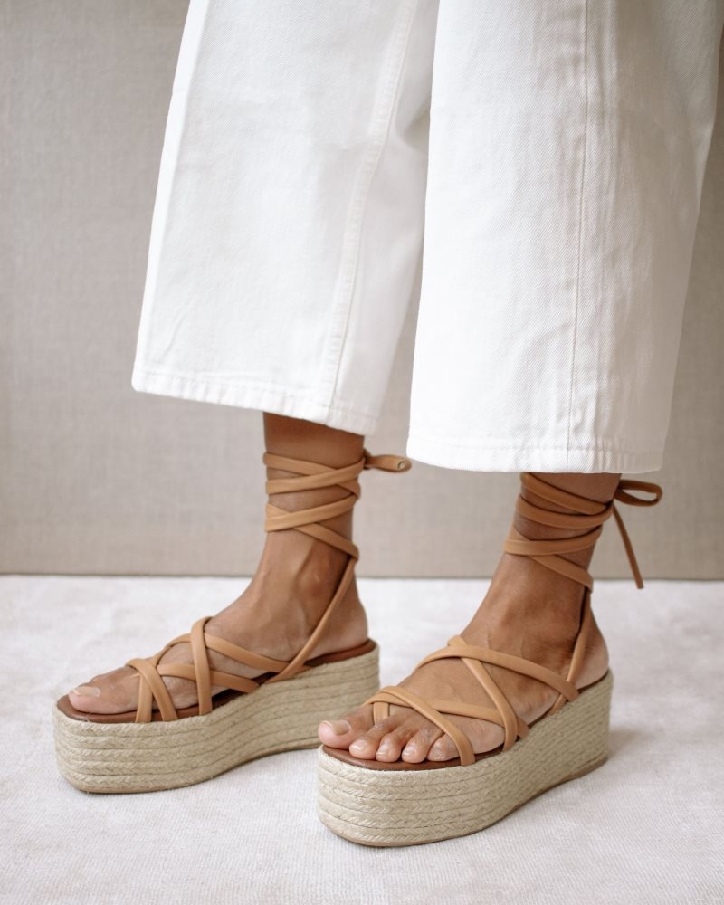 Alohas Paw-Paw Cuero Espadrilles Marrom | WNSKI0362