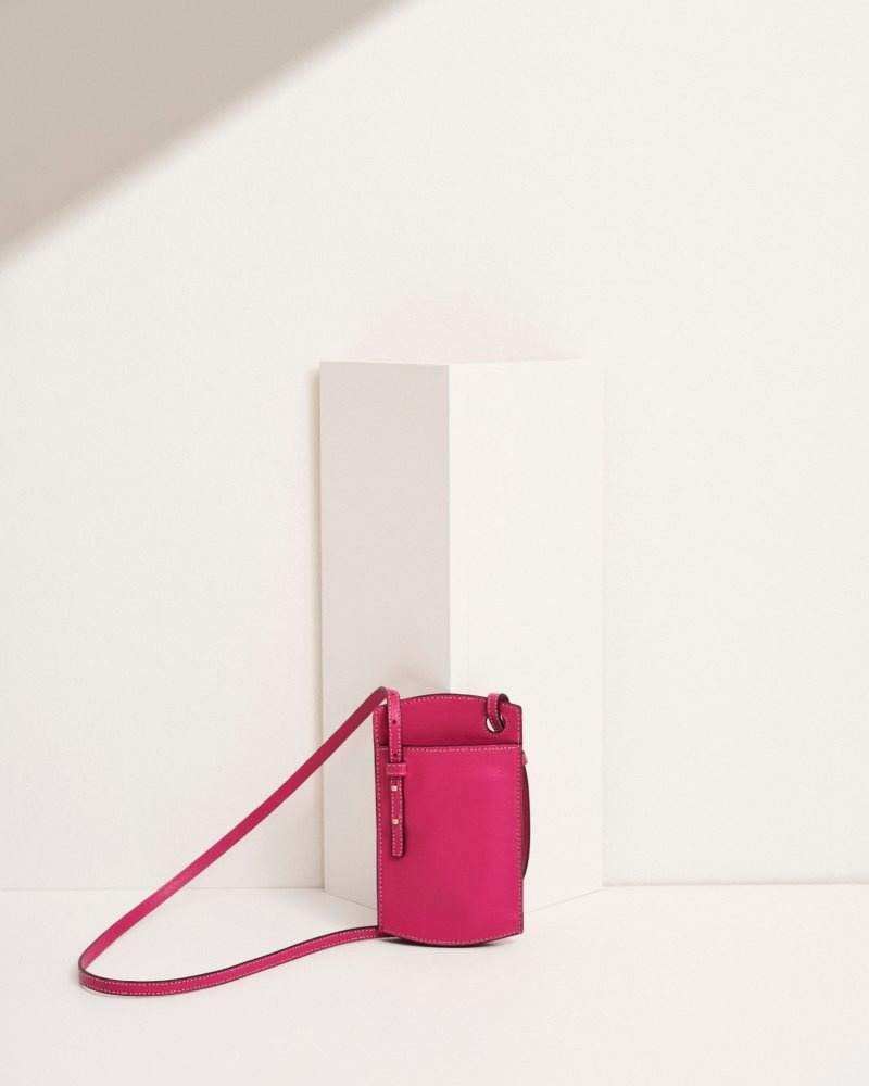 Alohas Phone Pouch Cuero Handbag Magenta | VXJAP0129