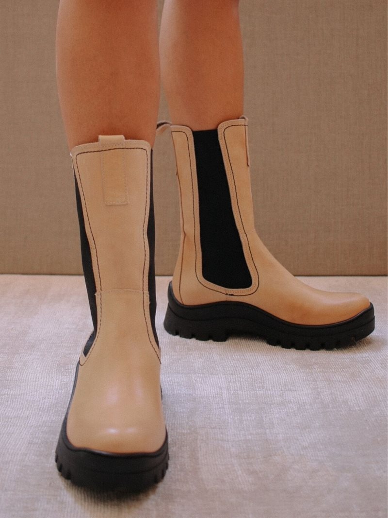 Alohas Pick Me Up Cuero Boots Beige | MDEAF6298