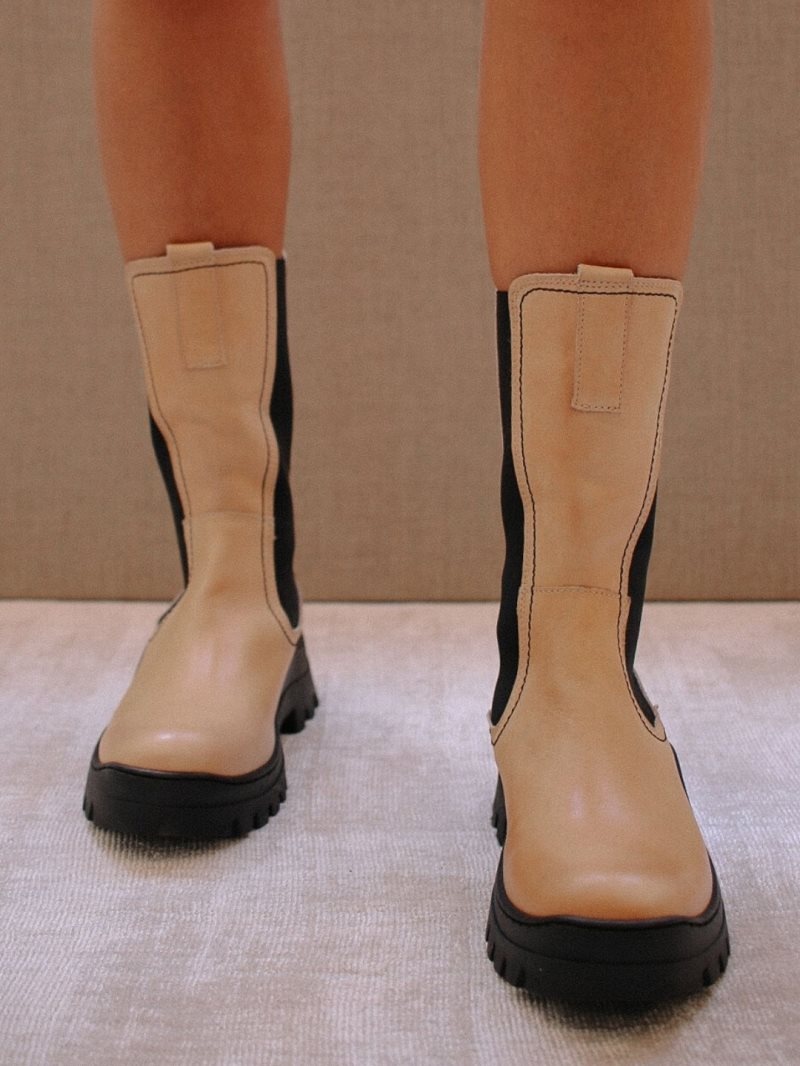 Alohas Pick Me Up Cuero Boots Beige | MDEAF6298