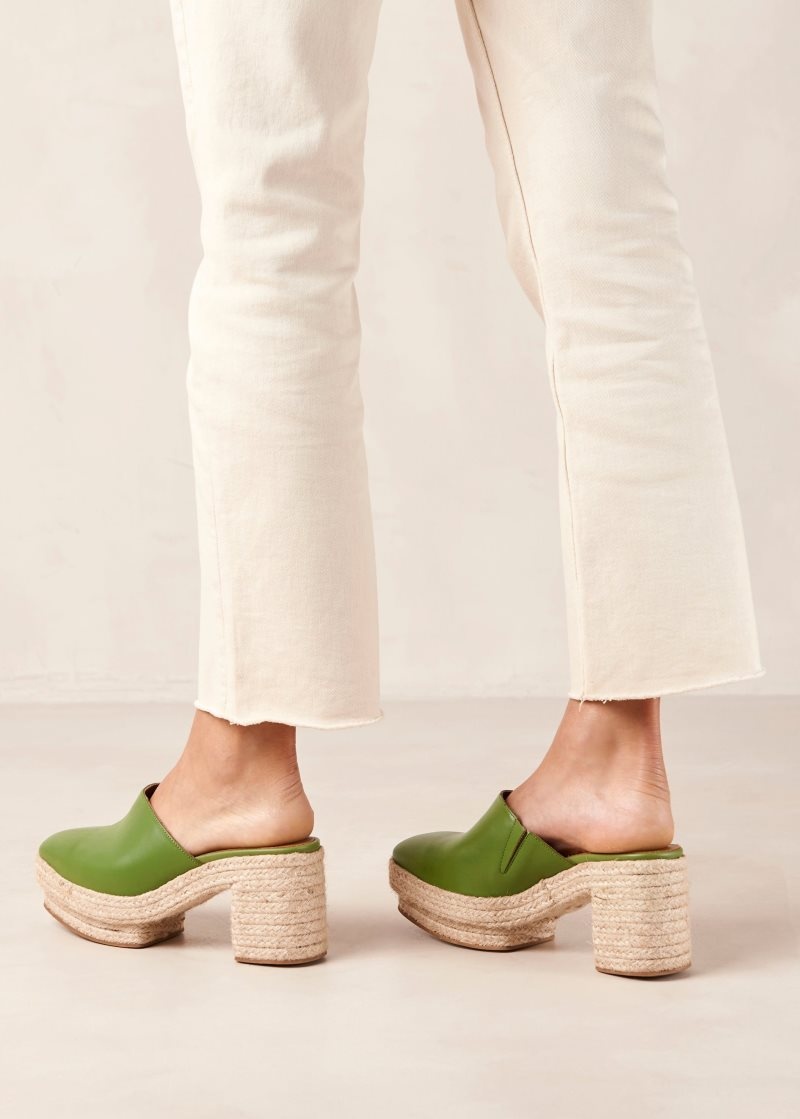 Alohas Pico Cuero Espadrilles Evergreen | TFDLS4063