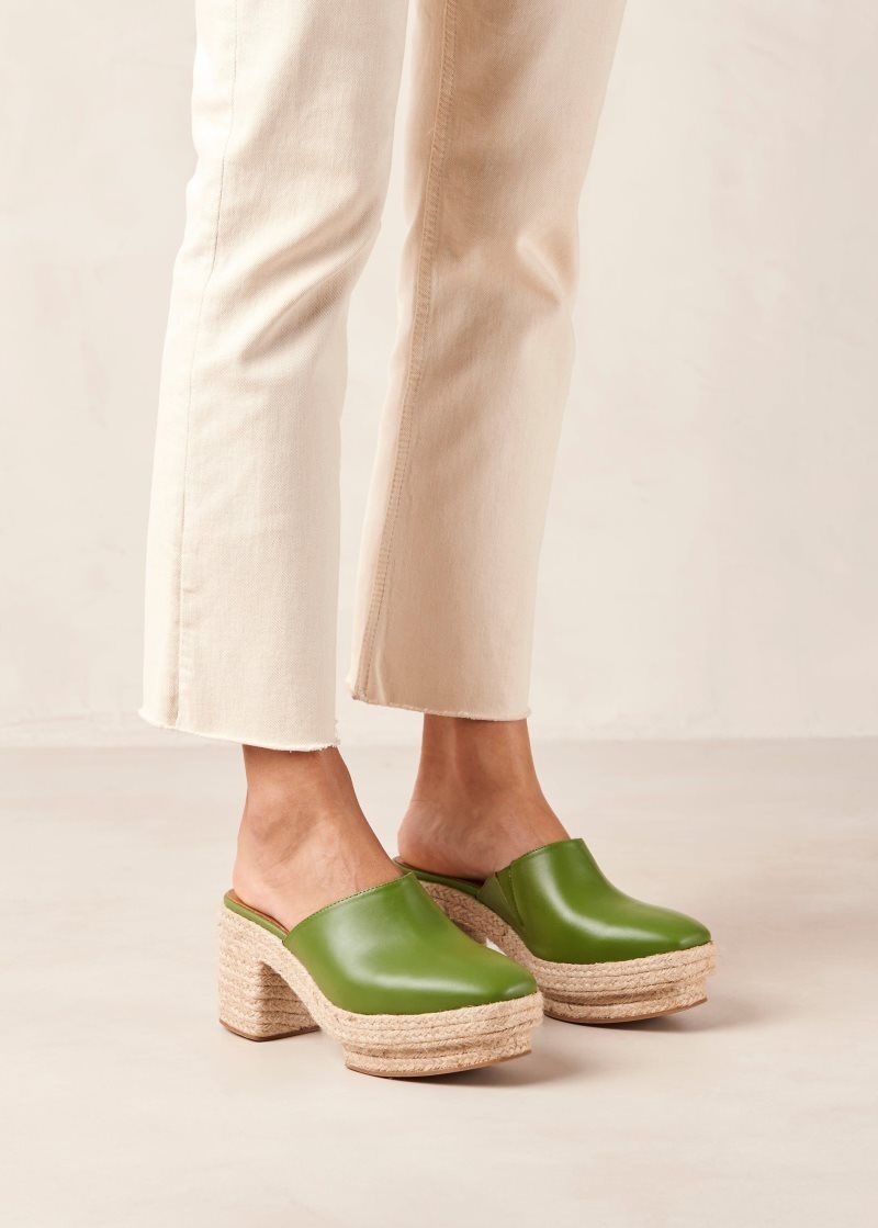 Alohas Pico Cuero Espadrilles Evergreen | TFDLS4063