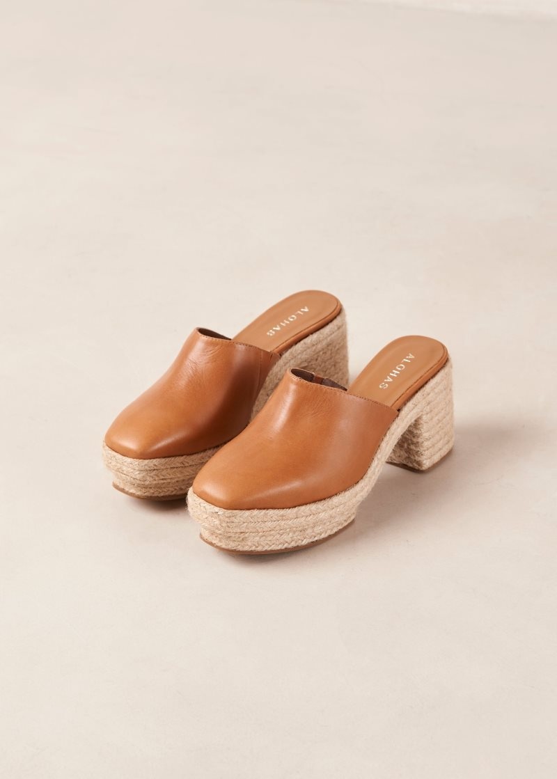 Alohas Pico Cuero Espadrilles Marrom | YOPTZ1930