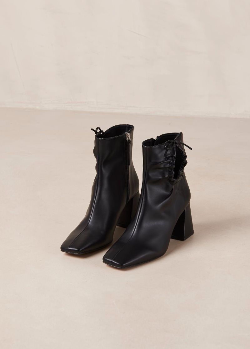 Alohas Pigment Vegan Cuero Boots Negros | NRCDV7418