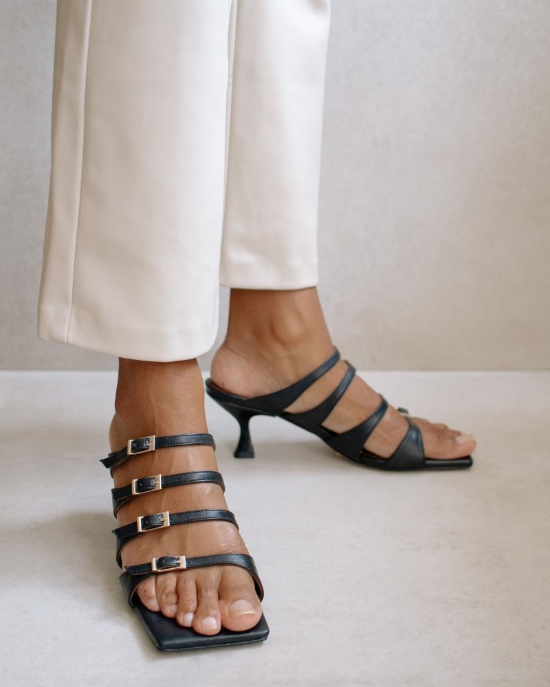 Alohas Prickly Cuero Sandals Negros | ZBUPT3671