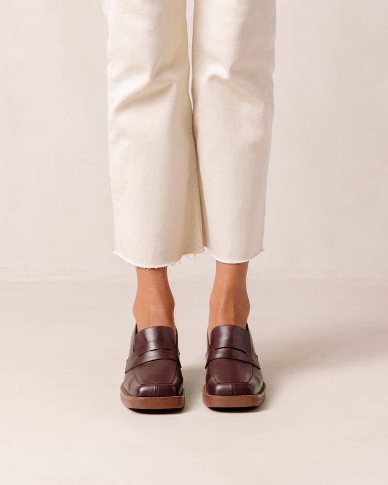 Alohas Roxanne Cuero Loafers Vino | HJTKI3549