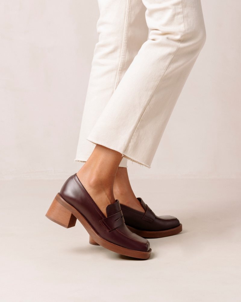 Alohas Roxanne Cuero Loafers Vino | HJTKI3549