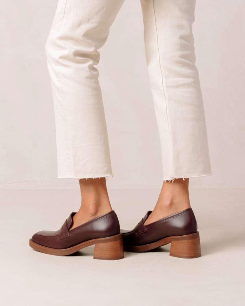 Alohas Roxanne Cuero Loafers Vino | HJTKI3549