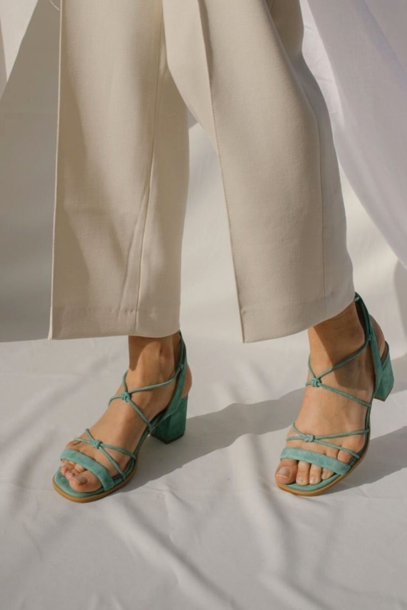 Alohas Sophie Gamuza Sandals Sea | XZLOT9832