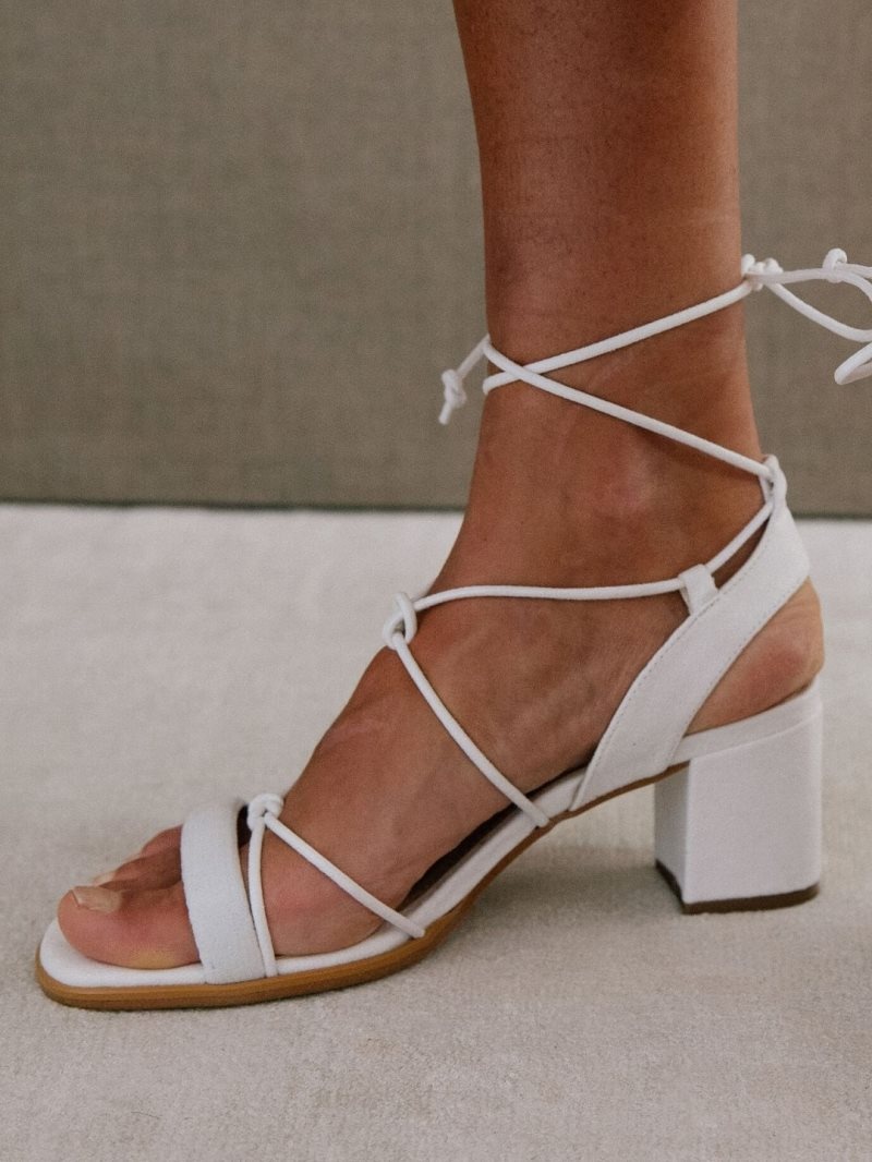 Alohas Sophie Vegan Cuero Sandals Blancos | RKNJM6957