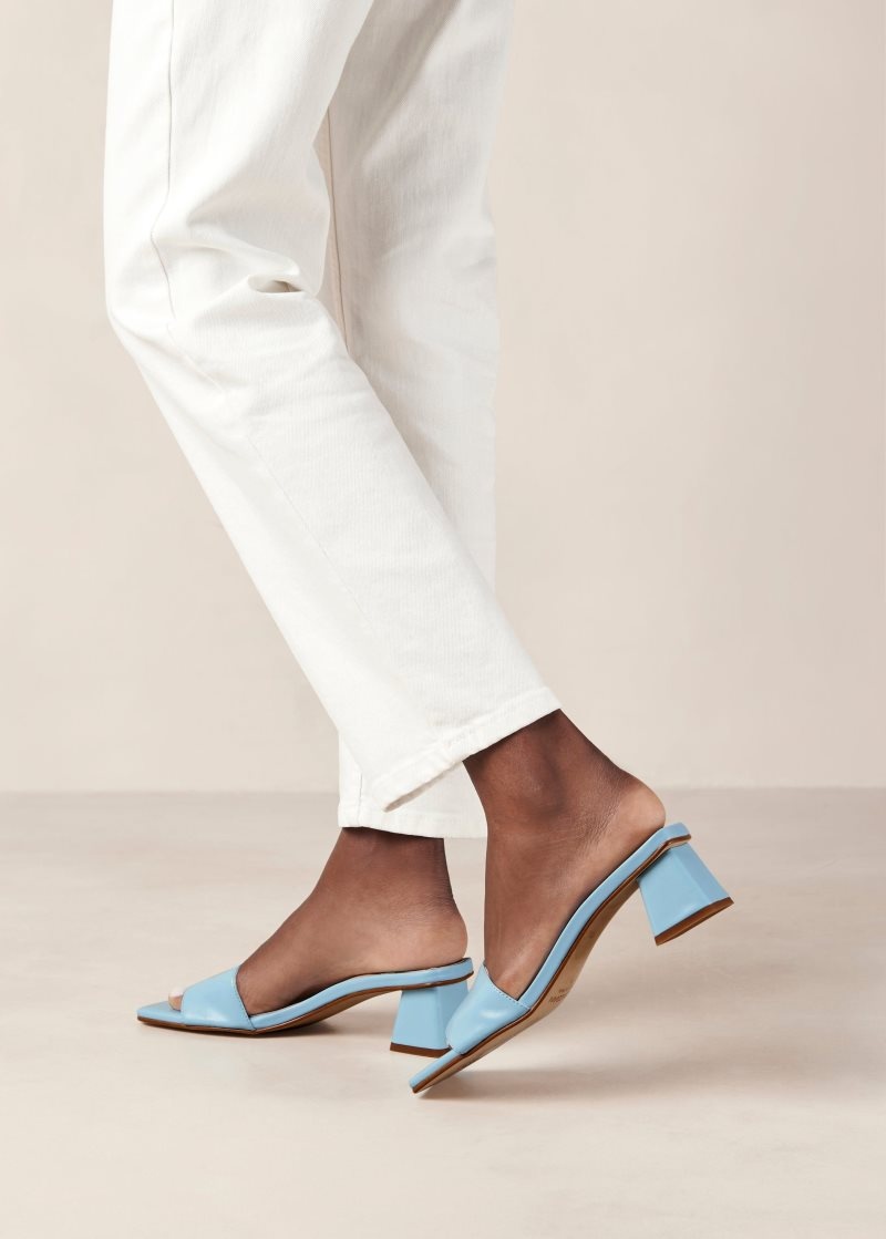 Alohas SquaVegan Cuero Sandals Azules | ABKHR4963