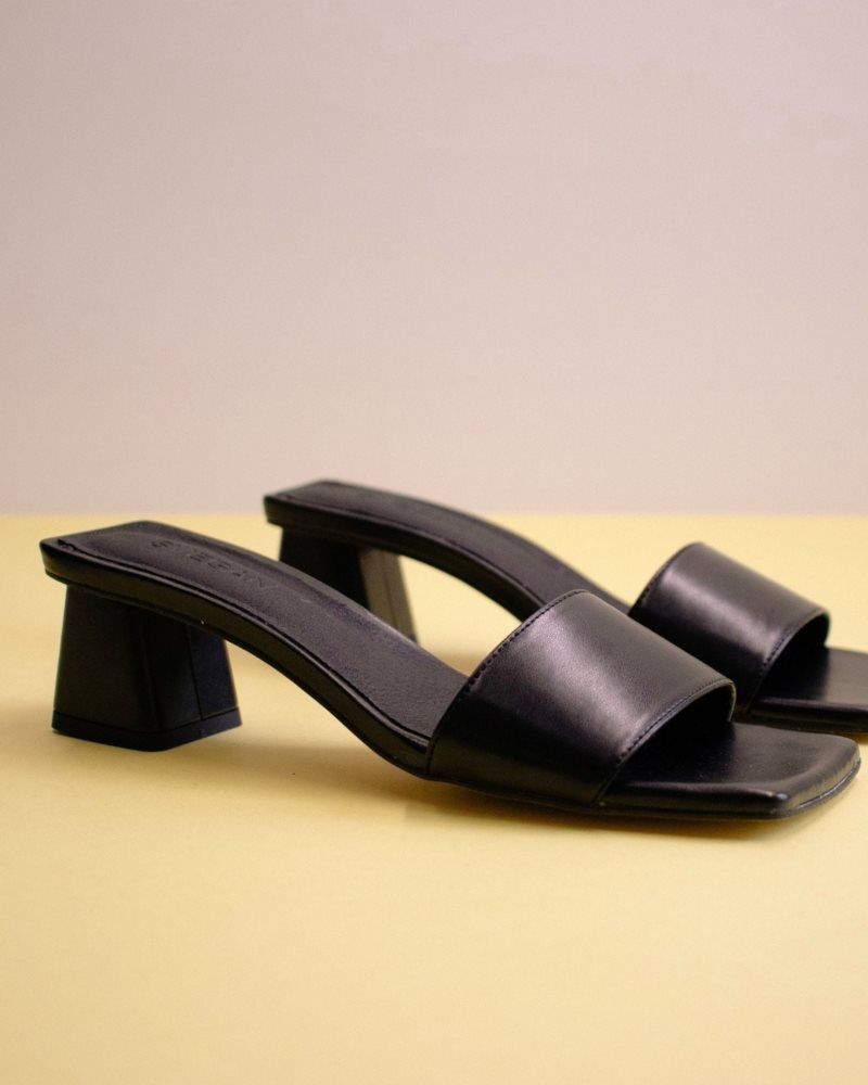 Alohas SquaVegan Cuero Sandals Negros | WIYOD4125