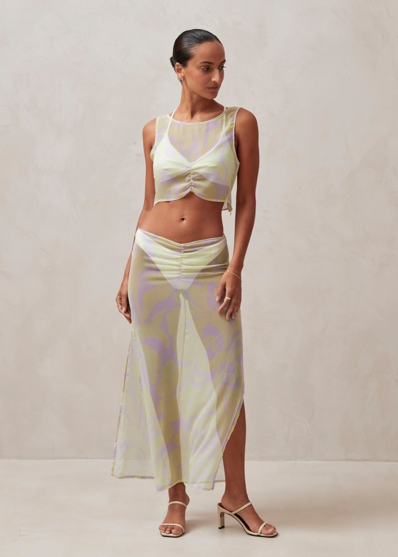 Alohas Sua Pastel Printed Skirt Pastel Waves | NYSEF5381