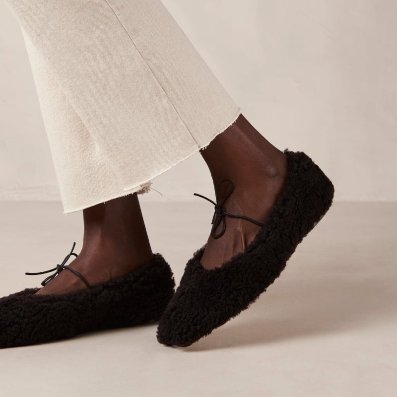 Alohas Sway Furry Fur Ballerinas Cafes Marrom | SRIXB7951