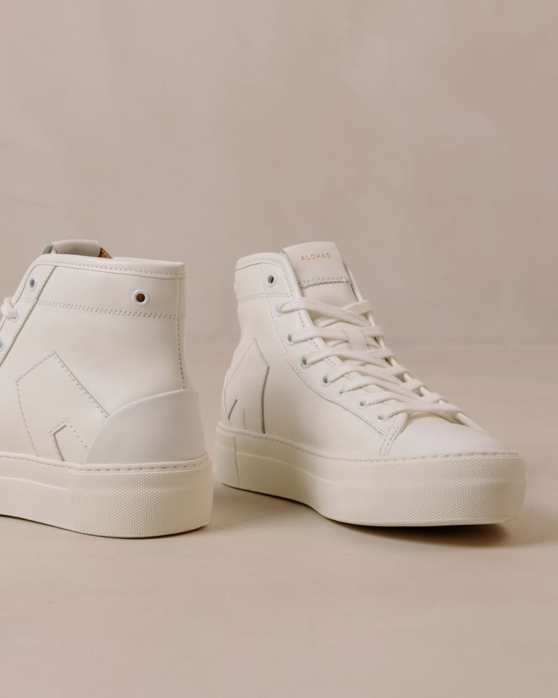 Alohas TB.35 Cuero Sneakers Creme | JFMLH0948