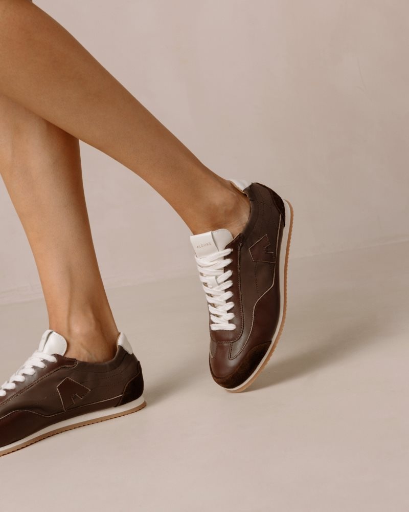 Alohas TB.70 Cuero Sneakers Cocoa Powder | QZWOG2109