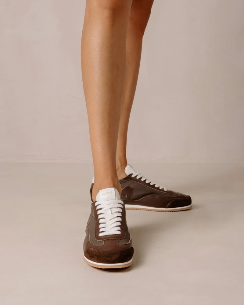 Alohas TB.70 Cuero Sneakers Cocoa Powder | QZWOG2109