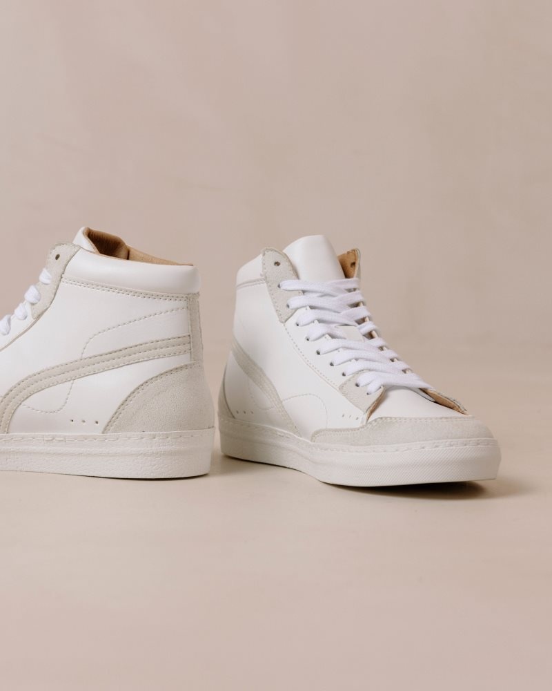 Alohas TB73 Apple Vegan Cuero Sneakers Blancos | ONQGV8761