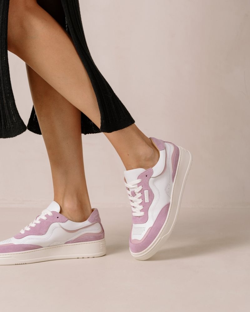 Alohas TB.87 Cuero Sneakers Blancos Morados | ZLCGU3801