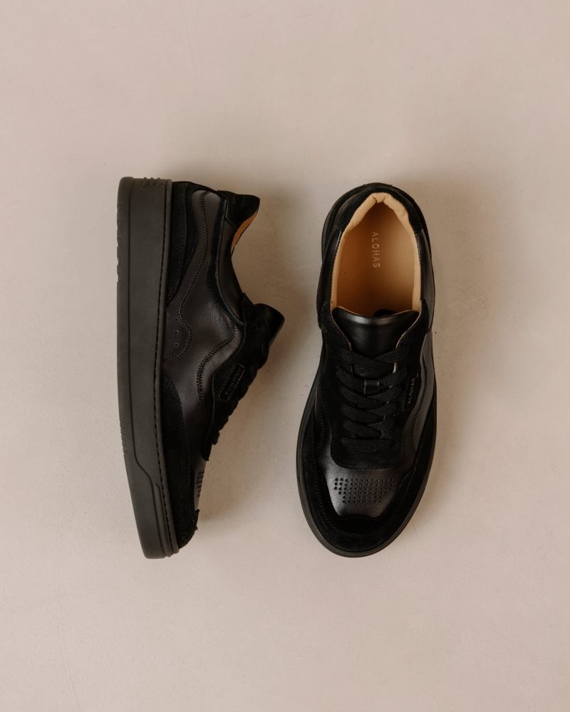 Alohas TB.87 Cuero Sneakers Negros | HTDAM4201