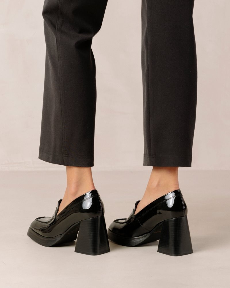 Alohas Take Off Cuero Loafers Negros | RZENA1032