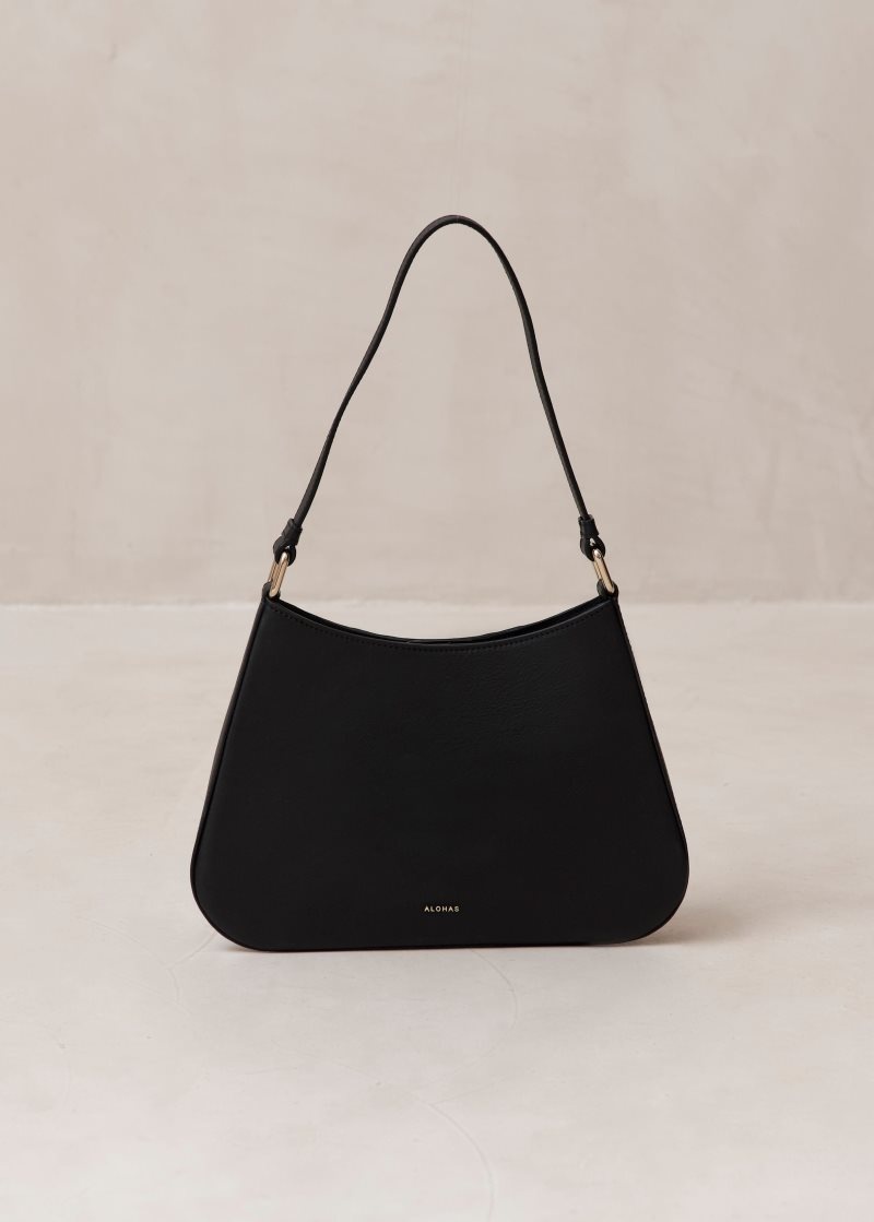 Alohas The C Scacchi leather Handbag Negros Blancos | PEVRN8452