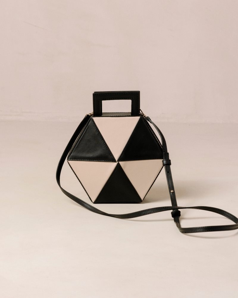 Alohas The K Cuero Handbag Negros Blancos | BMVYZ8376