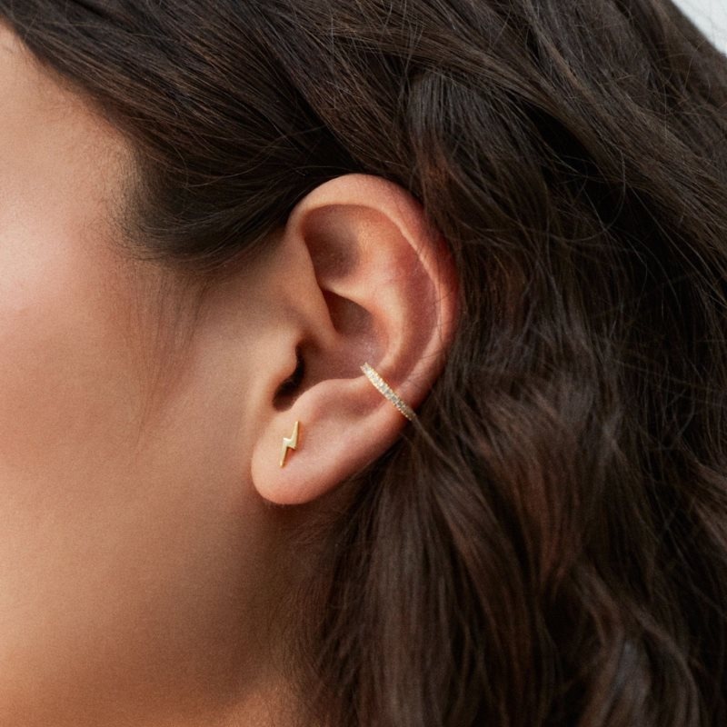 Alohas Thunderbolt Earrings Dorados | QYTXW8250