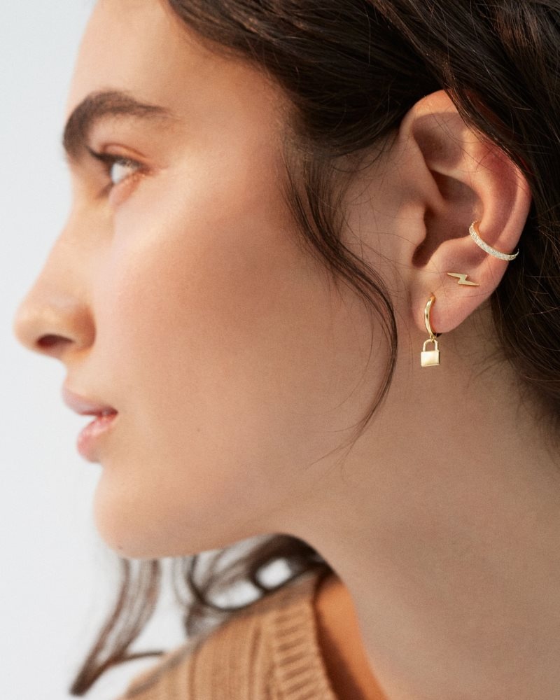 Alohas Thunderbolt Earrings Dorados | QYTXW8250