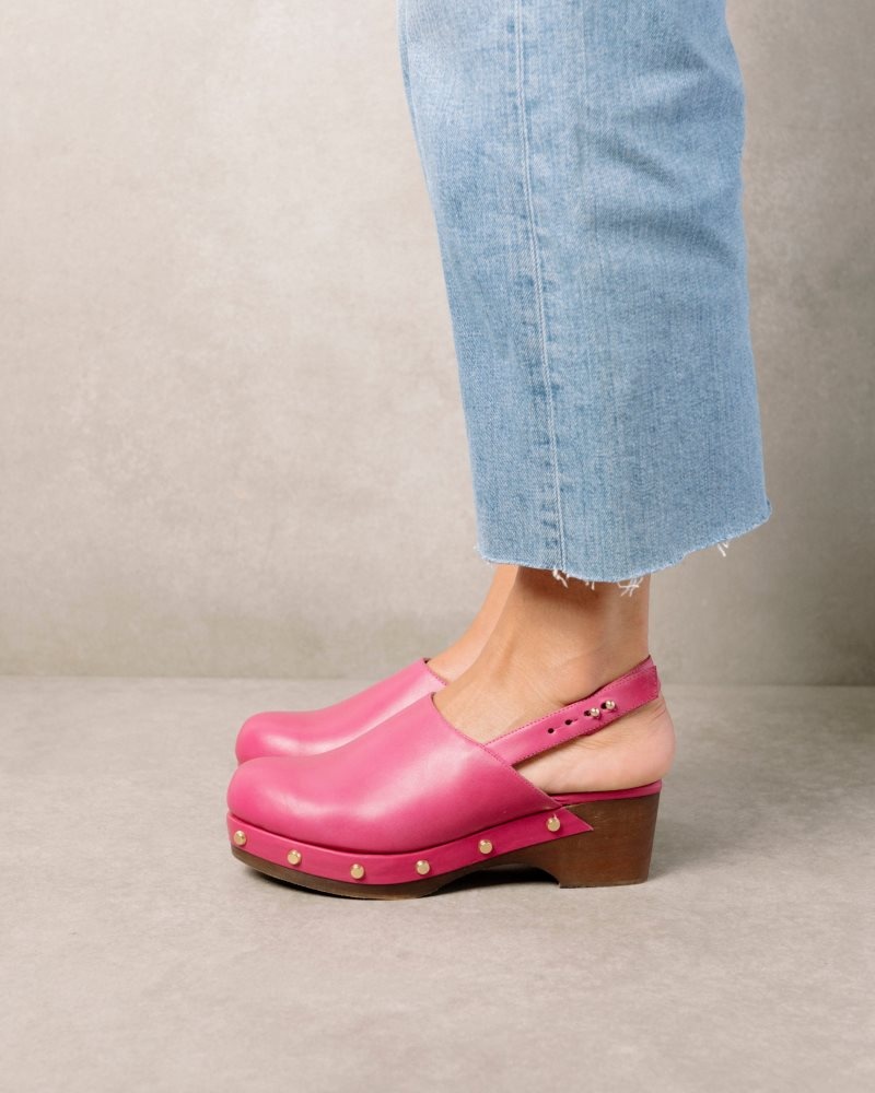 Alohas Vinyl Cuero Clogs Magenta | UDIMB9647