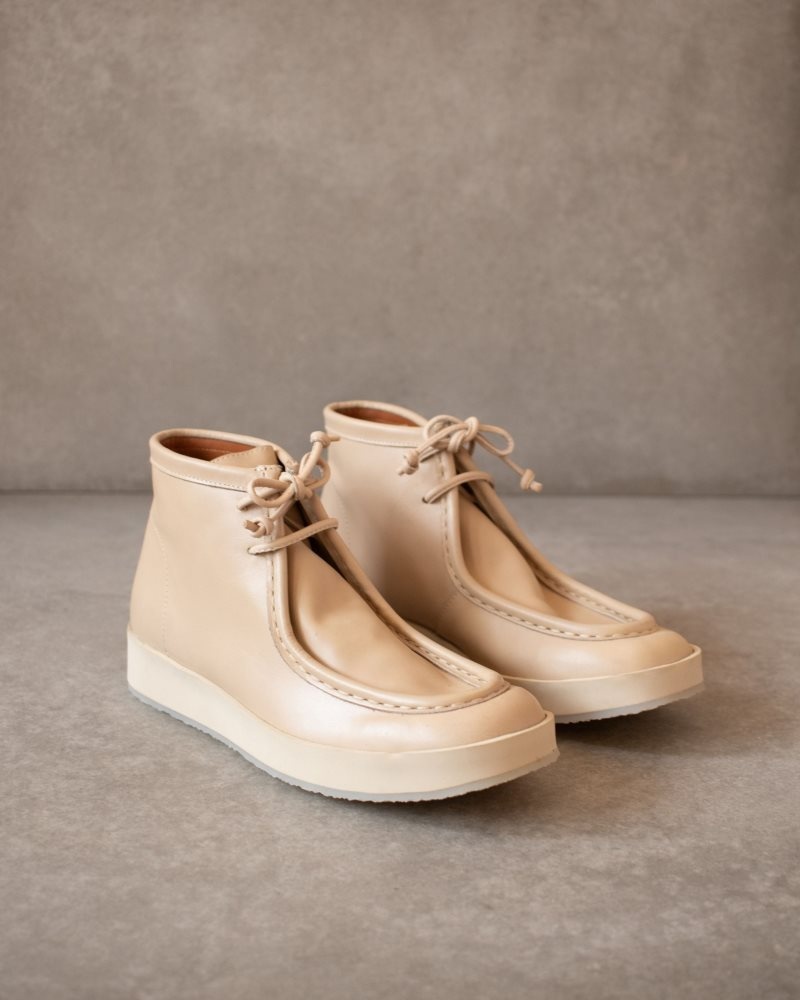 Alohas Weekend Cuero Loafers Grises Beige | YPCQS1873