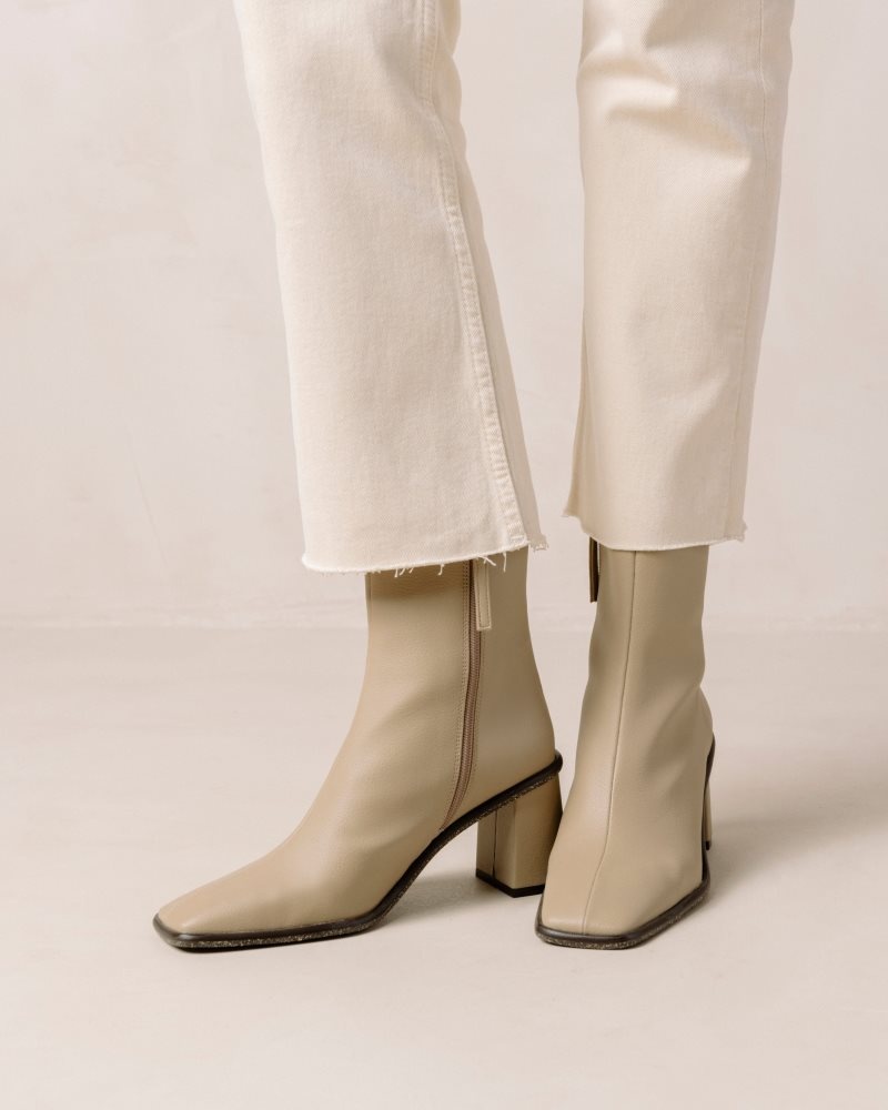 Alohas West Cactus Vegan Cuero Boots Marrom Beige | IGTHX1837