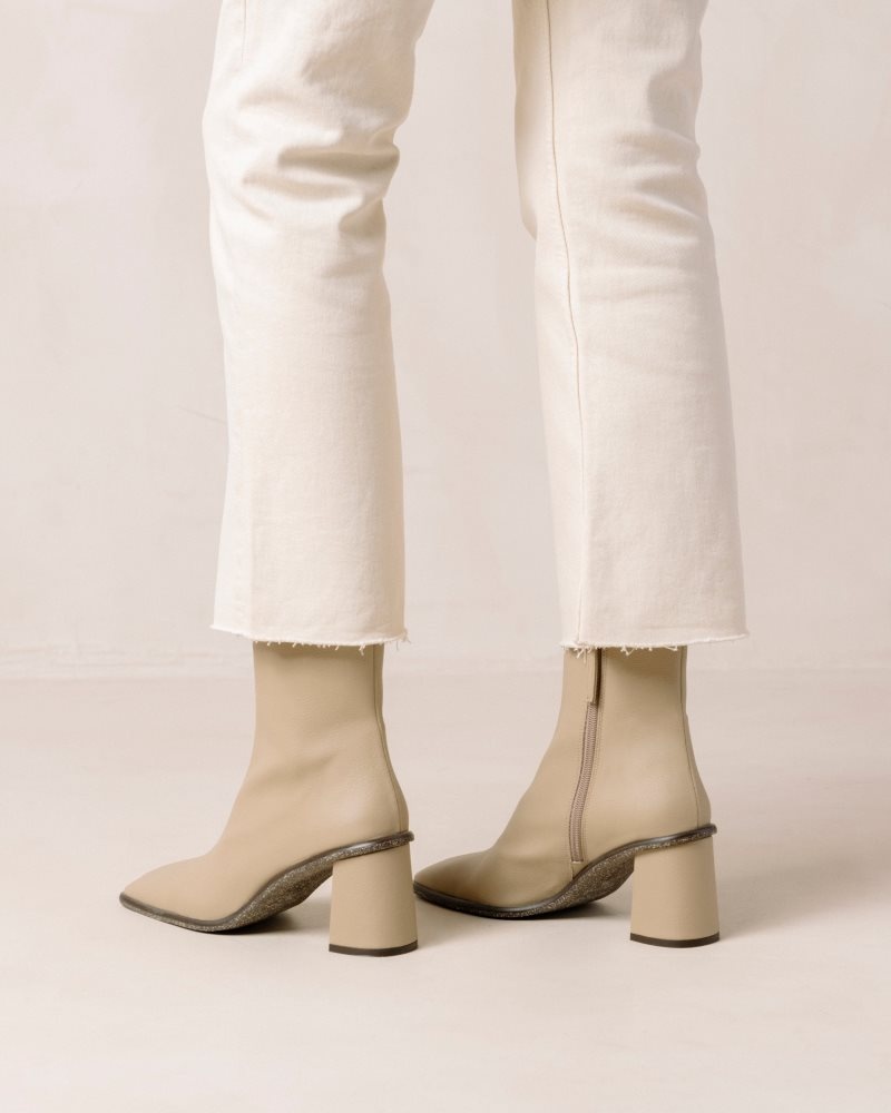 Alohas West Cactus Vegan Cuero Boots Marrom Beige | IGTHX1837