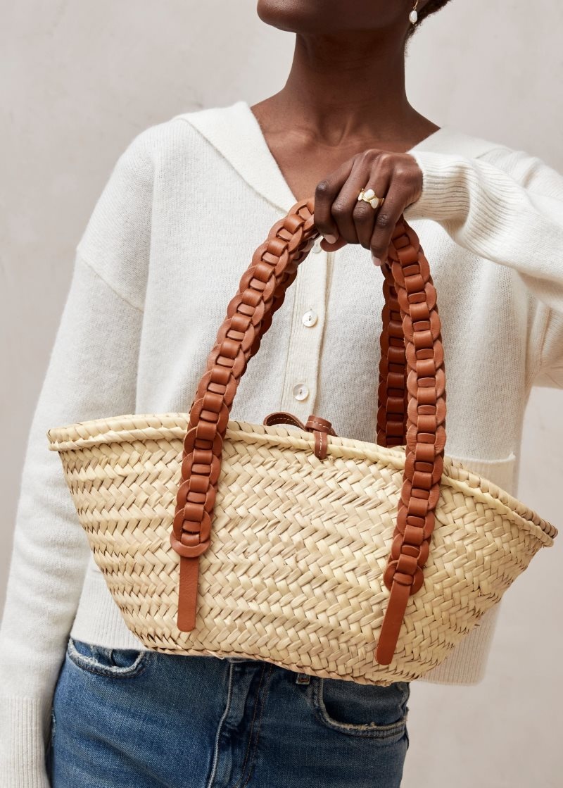 Alohas Woven Cuero Handbag Marrom | LWDUK5961